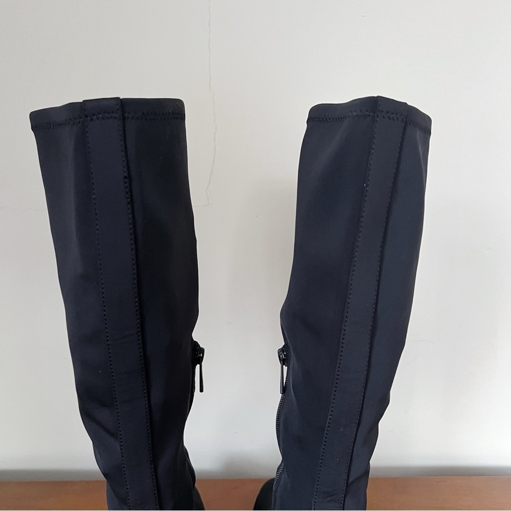 Donald J Pliner • Zela Crepe Stretch Boots black knee high neoprene tall - Picture 8 of 10